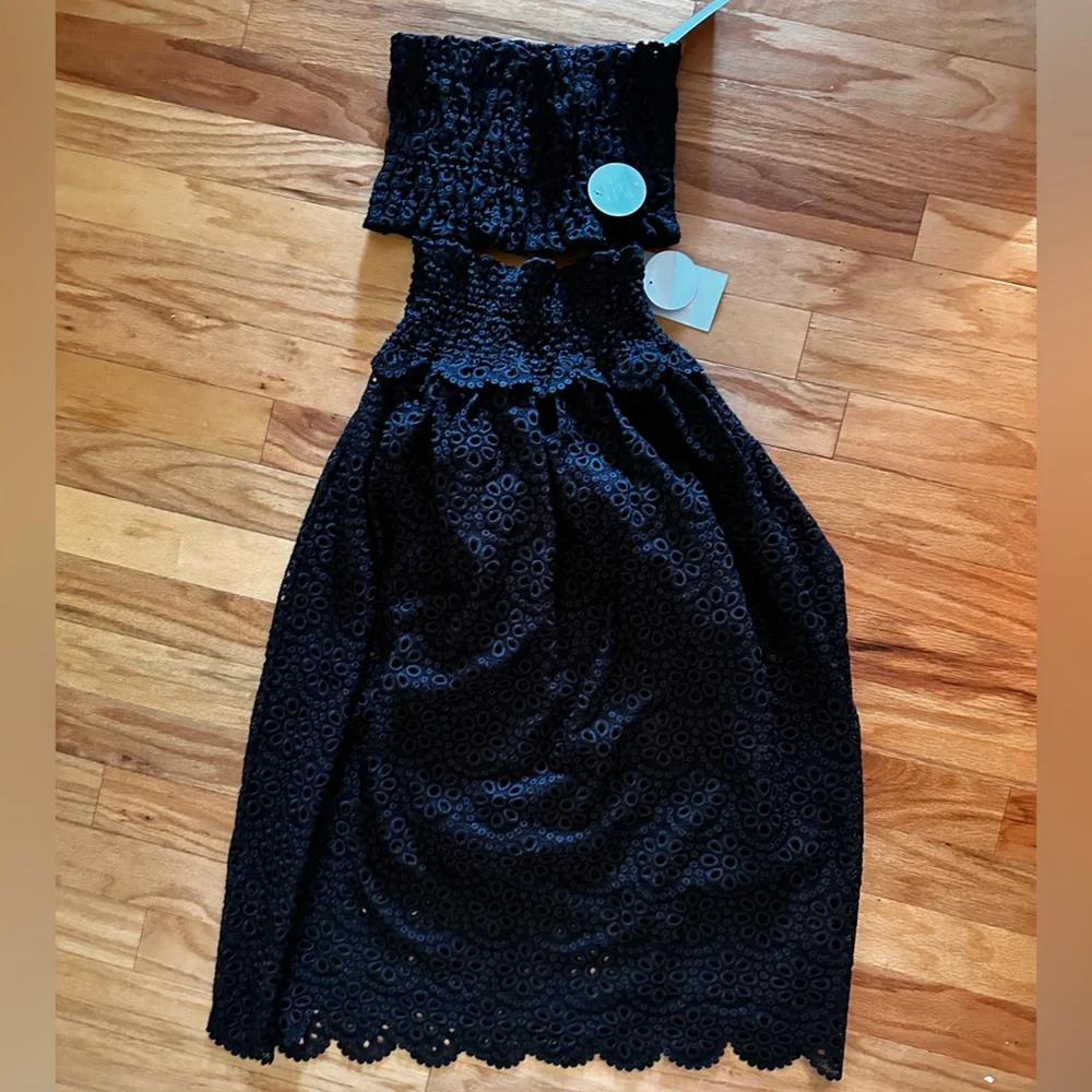 NWT Hill House Home Black Scallop Lace June Nap Top & Delphine Nap Skirt - Picture 4 of 7